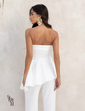 Conjunto Blusa Assimetrica e Calça Alfaiataria Lucia Branco