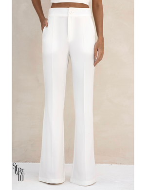 Conjunto Blusa Assimetrica e Calça Alfaiataria Lucia Branco