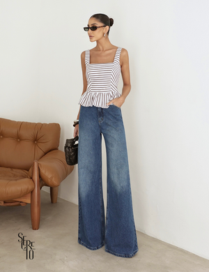 Calça Jeans Wide Biah Azul