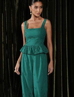 Blusa Laise Peplum Glauci Verde