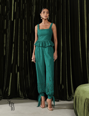 Blusa Laise Peplum Glauci Verde