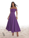 Vestido Midi Ombro a Ombro Luana Violeta