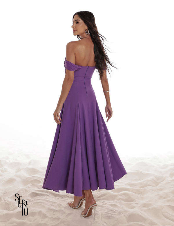Vestido Midi Ombro a Ombro Luana Violeta