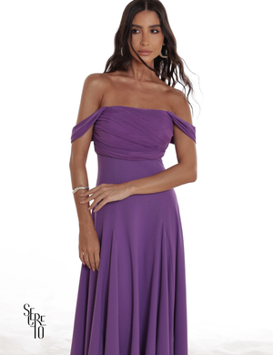 Vestido Midi Ombro a Ombro Luana Violeta
