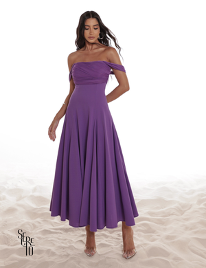 Vestido Midi Ombro a Ombro Luana Violeta