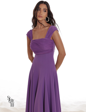 Vestido Midi Ombro a Ombro Luana Violeta