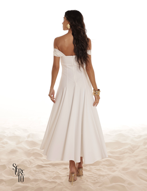 Vestido Midi Ombro a Ombro Luana Off White