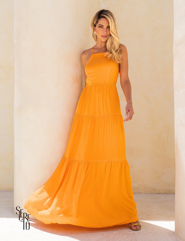 Vestido Longo Mailli Laranja