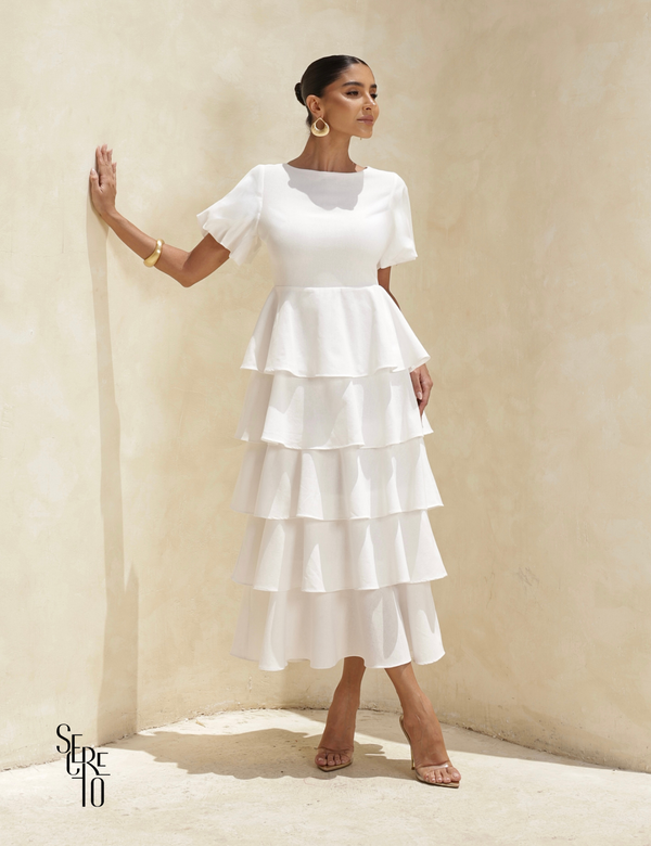 Vestido Longo Camadas Rosana Off White