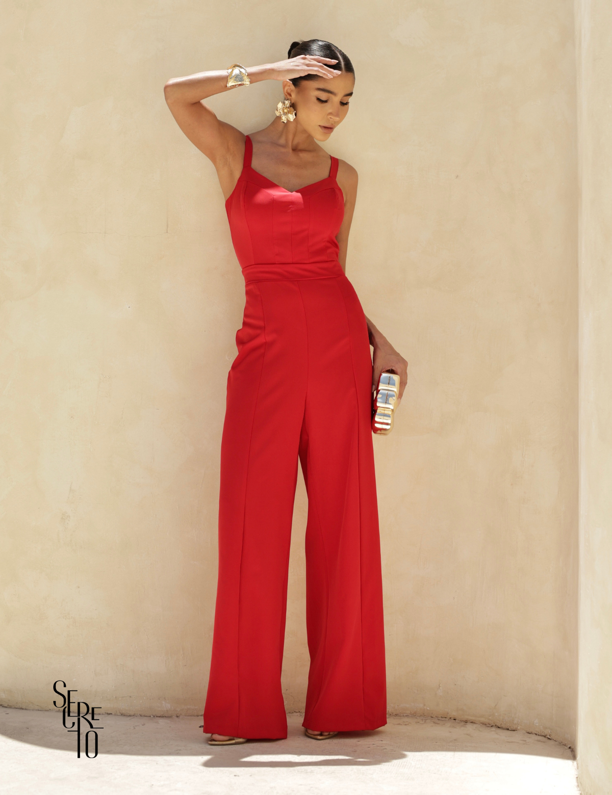 Macacão Alfaiataria Dara Vermelho