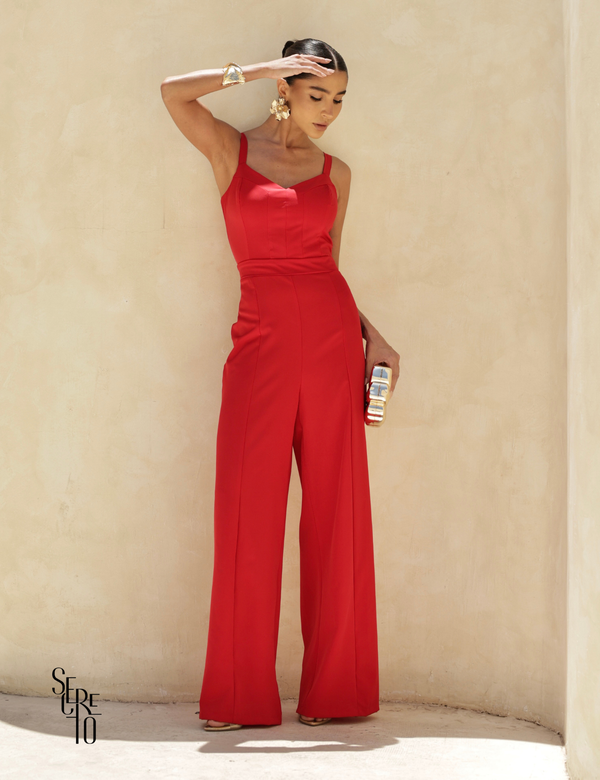 Macacão Alfaiataria Dara Vermelho