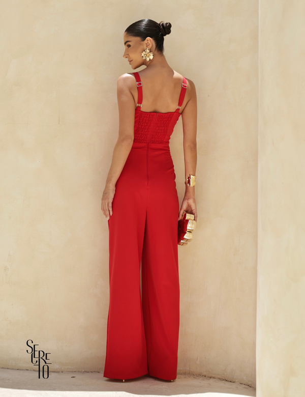 Macacão Alfaiataria Dara Vermelho