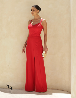 Macacão Alfaiataria Dara Vermelho