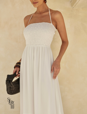 Vestido Longo Detalhe Costas Isabella Branco