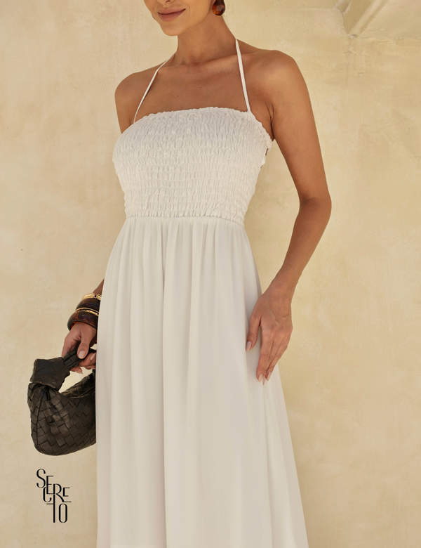 Vestido Longo Detalhe Costas Isabella Branco