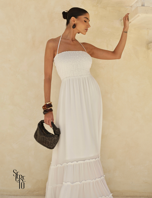 Vestido Longo Detalhe Costas Isabella Branco