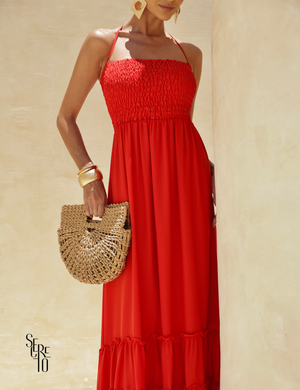 Vestido Longo Detalhe Costas Isabella Vermelho