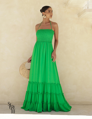 Vestido Longo Detalhe Costas Isabella Verde