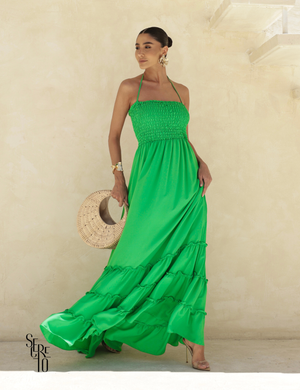 Vestido Longo Detalhe Costas Isabella Verde