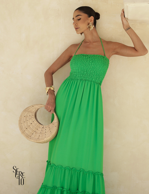 Vestido Longo Detalhe Costas Isabella Verde