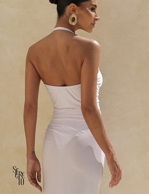 Conjunto Body e Pareô Jersey Mariela Branco