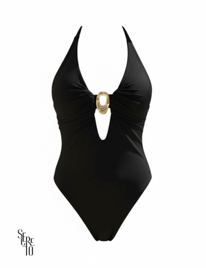 Conjunto Body e Pareô Jersey Mariela Preto