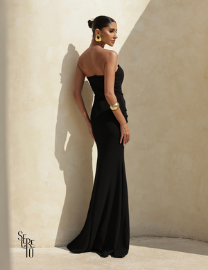 Vestido Longo Barbatana Lorrana Preto