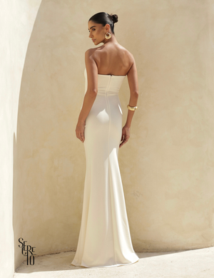 Vestido Longo Barbatana Lorrana Off White