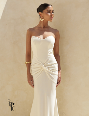 Vestido Longo Barbatana Lorrana Off White