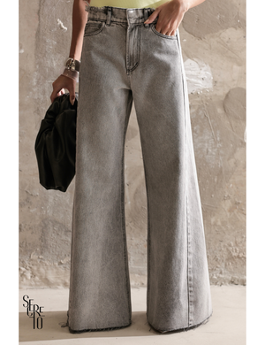 Calça Jeans Flare Nanda Cinza