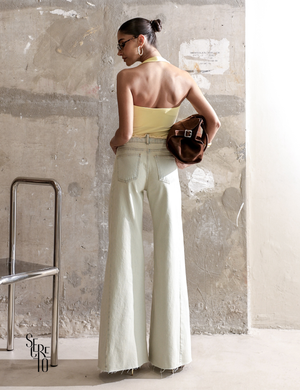 Calça Jeans Flare Nanda Ecru