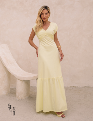 Vestido Longo Detalhe Costas Gabriela Camomila