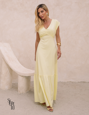 Vestido Longo Detalhe Costas Gabriela Camomila