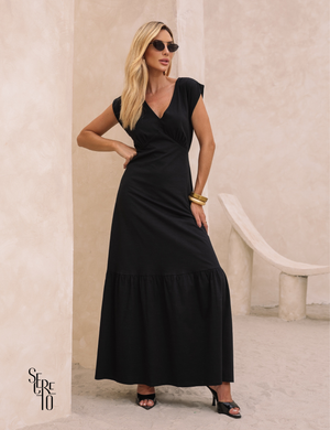 Vestido Longo Detalhe Costas Gabriela Preto